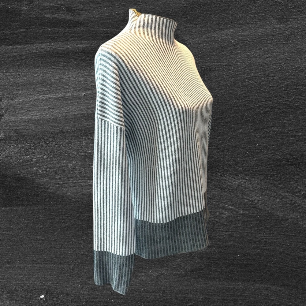 Rachel Zoe Striped Mock Neck Sweater #002 - Picture 2 of 13